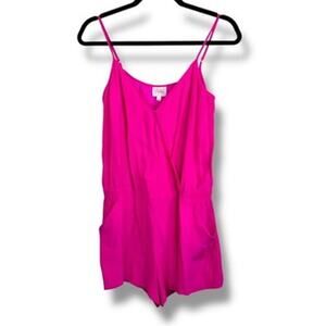 Parker Shock Pink 100% Silk North Jumper Sleeveless Barbie Pink Romper XS